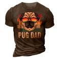 Pug Dog Dad Retro Style Apparel For Men Kids 3D Print Casual Tshirt Brown