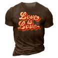 Rainbow Vintage Love Is Love Lgbt Gay Lesbian Pride 3D Print Casual Tshirt Brown