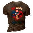Red White And Moo Patriotic Cow Farmer 4Th Of July 3D Print Casual Tshirt Brown