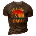 Reel Cool Papa Funny Fishing Fathers Day 3D Print Casual Tshirt Brown