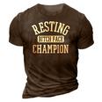 Resting Bitch Face Champion Womans Girl Funny Girly Humor 3D Print Casual Tshirt Brown
