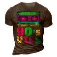 Retro Aesthetic Costume Party Outfit - 90S Vibe 3D Print Casual Tshirt Brown
