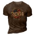 Retro Making America Great Since 2001 Vintage Birthday Party 3D Print Casual Tshirt Brown
