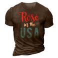 Rose In The Usa Cute Drinking 4Th Of July 3D Print Casual Tshirt Brown