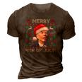 Santa Joe Biden Merry 4Th Of July Ugly Christmas 3D Print Casual Tshirt Brown