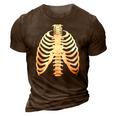Skeleton Rib Costume Halloween Skeleton Bones Costume 3D Print Casual Tshirt Brown