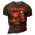Stepdad Of The Birthday Boy Donut Dab Birthday 3D Print Casual Tshirt Brown