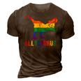 T Rex Dinosaur Lgbt Gay Pride Flag Allysaurus Ally 3D Print Casual Tshirt Brown