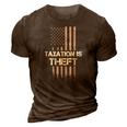 Taxation Is Theft American Flag 4Th Of July Gift 3D Print Casual Tshirt Brown