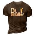 The Gin Father Funny Gin And Tonic Gifts Classic 3D Print Casual Tshirt Brown