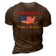 The Great Maga King Donald Trump 3D Print Casual Tshirt Brown