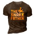 The Snake Father Funny Reptile Owner 3D Print Casual Tshirt Brown