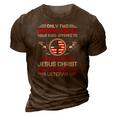 Two Defining Forces Jesus Christ & The American Veteran 3D Print Casual Tshirt Brown