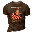 Uncle Sam 4Th Of July Usa Patriot Funny 3D Print Casual Tshirt Brown