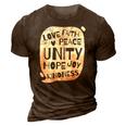 Unity Day Orange Peace Love Spread Kindness Gift 3D Print Casual Tshirt Brown