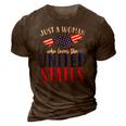 Us Flag Freedom United States Women American 4Th Of July 3D Print Casual Tshirt Brown