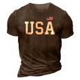 Usa Women Men Kids Patriotic American Flag 4Th Of July 3D Print Casual Tshirt Brown