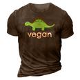 Vegan Dinosaur Green Save Wildlife 3D Print Casual Tshirt Brown