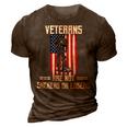 Veteran Veterans Day Us Veterans Respect Veterans Are Not Suckers Or Losers 189 Navy Soldier Army Military 3D Print Casual Tshirt Brown