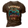 Video Game Birthday Party Stepdad Of The Bday Girl Matching 3D Print Casual Tshirt Brown