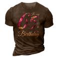 Womens 65 Years Old Floral 1957 Its My 65Th Birthday Gift 3D Print Casual Tshirt Brown