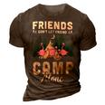 Womens Friends Dont Let Friends Camp Alone Wine Camping Flamingo T Shirt 3D Print Casual Tshirt Brown