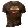 Womens I Love His Firecracker Matching Couple 4Th Of July Wife Gf 3D Print Casual Tshirt Brown