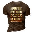 Womens Im The Proud Daughter Of A Freaking Awesome Father 3D Print Casual Tshirt Brown