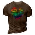 Womens Rainbow Cloudy Heart Lgbt Gay & Lesbian Pride Gift 3D Print Casual Tshirt Brown