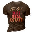 Womens This Girl Sells Real Estate Realtor Real Estate Agent Broker 3D Print Casual Tshirt Brown