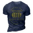 1983 September Birthday Gift 1983 September Limited Edition 3D Print Casual Tshirt Navy Blue