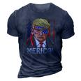 2024 Trump 4Th Of July S Merica 3D Print Casual Tshirt Navy Blue