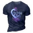2Nd Birthday Wildlife Swan Animal 2 Years Old Birthday Girl 3D Print Casual Tshirt Navy Blue