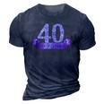 40Th Birthday Party Squad I Purple Group Photo Decor Outfit 3D Print Casual Tshirt Navy Blue
