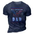 4Th Of July American Flag Dad 3D Print Casual Tshirt Navy Blue