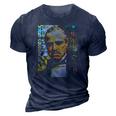 Abstract Of Godfather Classic 3D Print Casual Tshirt Navy Blue
