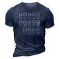 Algebra Dance Math Functions Graph Plot Cute Figures 3D Print Casual Tshirt Navy Blue