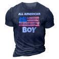 All American Boy Usa Flag Distressed 4Th Of July 3D Print Casual Tshirt Navy Blue