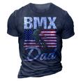 American Flag Bmx Dad Fathers Day Funny 4Th Of July 3D Print Casual Tshirt Navy Blue