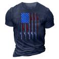 American Flag Fishing Patriotic FishermanFishing Rods Flag 3D Print Casual Tshirt Navy Blue