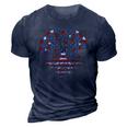 American Tree 4Th Of July Usa Flag Hearts Roots Patriotic 3D Print Casual Tshirt Navy Blue