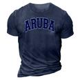 Aruba Varsity Style Navy Blue Text 3D Print Casual Tshirt Navy Blue