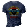Awesome Dads Have Tattoos And Beards Vintage Fathers Day V3 3D Print Casual Tshirt Navy Blue