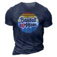Baseball Mom Vintage Retro - Gift For Mother 3D Print Casual Tshirt Navy Blue