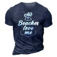 Beaches Love Me Funny Pun Quote Joke 3D Print Casual Tshirt Navy Blue