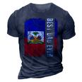 Best Haitian Dad Ever Haiti Daddy Fathers Day 3D Print Casual Tshirt Navy Blue