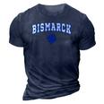 Bismarck High School Lions C2 College Sports 3D Print Casual Tshirt Navy Blue