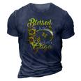 Blessed To Be Called Gaga Sunflower Lovers Grandma 3D Print Casual Tshirt Navy Blue