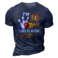 Bowling Birthday 10 Years Old Boy Tee Funny Bowler Girl Kids 3D Print Casual Tshirt Navy Blue
