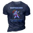 Brothercorn Brother Unicorn Birthday Family Matching Bday 3D Print Casual Tshirt Navy Blue